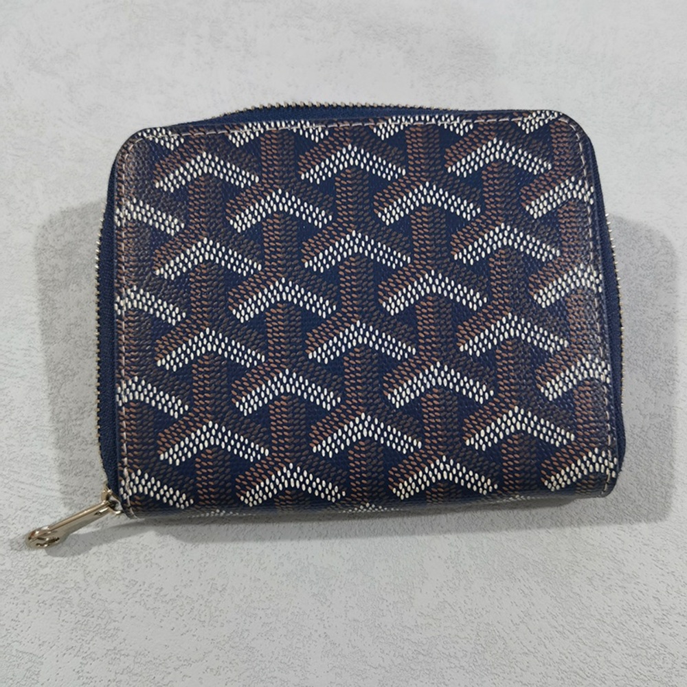 Goyard Hand-Painted Y-Shaped Monogram Pattern Zip Wallet